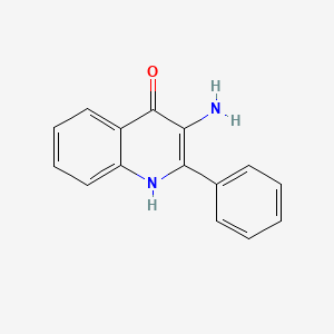 molecular formula C15H12N2O B12832758 3-Amino-2-phenyl-4(1H)-quinolone 