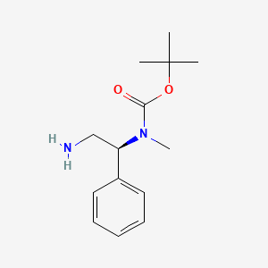 molecular formula C14H22N2O2 B12832759 tert-Butyl (S)-(2-amino-1-phenylethyl)(methyl)carbamate 