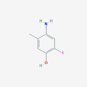 molecular formula C7H8INO B12832779 4-Amino-2-iodo-5-methylphenol 