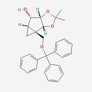 (3AR,3bR,4aS,5S,5aS)-2,2-dimethyl-3b-((trityloxy)methyl)hexahydrocyclopropa[3,4]cyclopenta[1,2-d][1,3]dioxol-5-ol