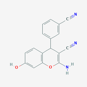 2-amino-4-(3-cyanophenyl)-7-hydroxy-4H-chromene-3-carbonitrile