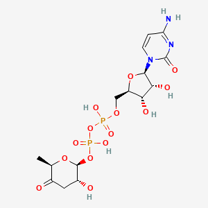 [[(2R,3S,4R,5R)-5-(4-amino-2-oxopyrimidin-1-yl)-3,4-dihydroxyoxolan-2-yl]methoxy-hydroxyphosphoryl] [(2S,3R,6R)-3-hydroxy-6-methyl-5-oxooxan-2-yl] hydrogen phosphate