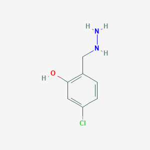 molecular formula C7H9ClN2O B12832840 5-Chloro-2-(hydrazinylmethyl)phenol 