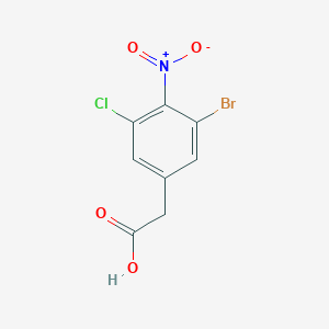 molecular formula C8H5BrClNO4 B12832962 2-(3-Bromo-5-chloro-4-nitrophenyl)acetic acid 