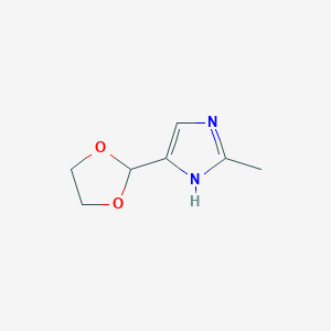 molecular formula C7H10N2O2 B12833068 4-(1,3-Dioxolan-2-yl)-2-methyl-1H-imidazole 