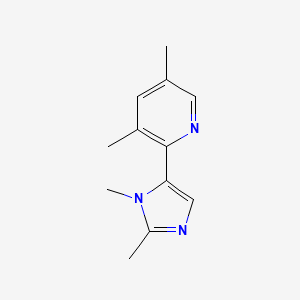 molecular formula C12H15N3 B12833101 2-(1,2-Dimethyl-1H-imidazol-5-yl)-3,5-dimethylpyridine 