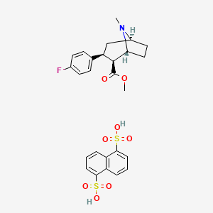 molecular formula C26H28FNO8S2 B12833120 methyl (1R,2S,3S,5S)-3-(4-fluorophenyl)-8-methyl-8-azabicyclo[3.2.1]octane-2-carboxylate;naphthalene-1,5-disulfonic acid 