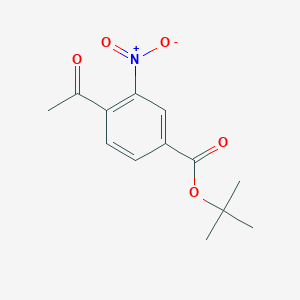 molecular formula C13H15NO5 B12833122 Tert-butyl 4-acetyl-3-nitrobenzoate 