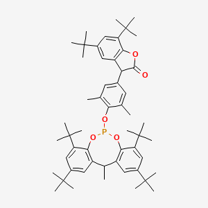 molecular formula C54H73O5P B12833333 2(3H)-Benzofuranone, 5,7-bis(1,1-dimethylethyl)-3-[3,5-dimethyl-4-[[2,4,8,10-tetrakis(1,1-dimethylethyl)-12-methyl-12H-dibenzo[d,g][1,3,2]dioxaphosphocin-6-yl]oxy]phenyl]- CAS No. 1803088-15-4