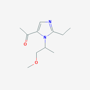 molecular formula C11H18N2O2 B12833347 1-(2-Ethyl-1-(1-methoxypropan-2-yl)-1H-imidazol-5-yl)ethanone 