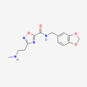 N-(Benzo[d][1,3]dioxol-5-ylmethyl)-3-(2-(methylamino)ethyl)-1,2,4-oxadiazole-5-carboxamide