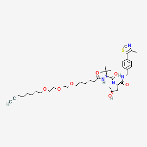 (2S,4R)-1-((S)-2-(tert-Butyl)-4-oxo-10,13,16-trioxa-3-azatetracos-23-ynoyl)-4-hydroxy-N-(4-(4-methylthiazol-5-yl)benzyl)pyrrolidine-2-carboxamide