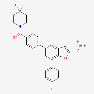 (4-(2-(Aminomethyl)-7-(4-fluorophenyl)benzofuran-5-yl)phenyl)(4,4-difluoropiperidin-1-yl)methanone