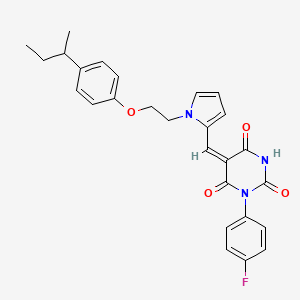 5-[[1-[2-(4-Butan-2-ylphenoxy)ethyl]pyrrol-2-yl]methylidene]-1-(4-fluorophenyl)-1,3-diazinane-2,4,6-trione