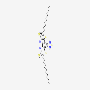 molecular formula C40H50N4S5 B12833575 8,22-di(undecyl)-6,10,15,20,24-pentathia-3,14,16,27-tetrazaoctacyclo[16.9.0.02,12.04,11.05,9.013,17.019,26.021,25]heptacosa-1(27),2,4(11),5(9),7,12,17,19(26),21(25),22-decaene 