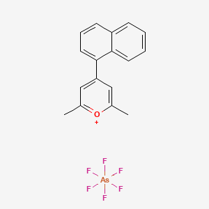 molecular formula C17H15AsF6O B12833609 2,6-Dimethyl-4-(1-naphthyl)pyrylium hexafluoroarsenate CAS No. 84282-36-0