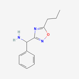 molecular formula C12H15N3O B12833646 Phenyl(5-propyl-1,2,4-oxadiazol-3-yl)methanamine 