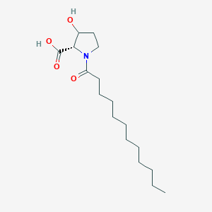 (2S)-1-Dodecanoyl-3-hydroxypyrrolidine-2-carboxylic acid