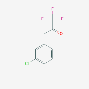 molecular formula C10H8ClF3O B12833671 3-(3-Chloro-4-methylphenyl)-1,1,1-trifluoropropan-2-one CAS No. 898787-71-8