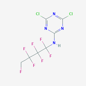 molecular formula C7H3Cl2F7N4 B12833688 2-(N-Heptafluorobutylamino)-4,6-dichlorotriazine 