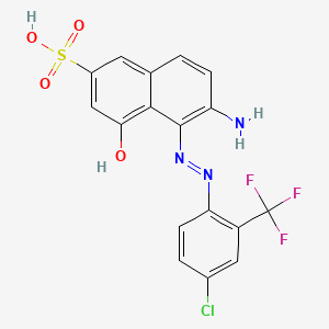 molecular formula C17H11ClF3N3O4S B12833697 2-Naphthalenesulfonic acid, 6-amino-5-[[4-chloro-2-(trifluoromethyl)phenyl]azo]-4-hydroxy- CAS No. 3836-78-0