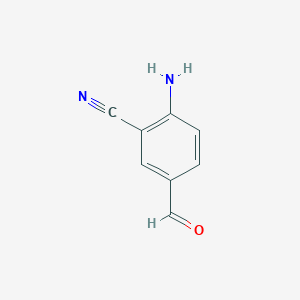molecular formula C8H6N2O B1283386 2-氨基-5-甲酰基苯甲腈 CAS No. 22782-40-7