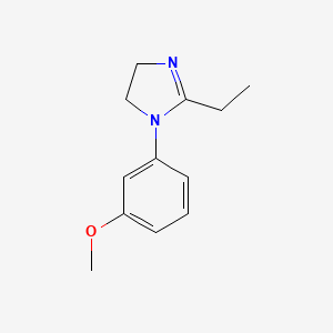 molecular formula C12H16N2O B12833900 2-Ethyl-1-(3-methoxyphenyl)-4,5-dihydro-1H-imidazole 