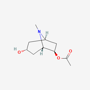 molecular formula C10H17NO3 B12833935 (1R,3R,5S,6R)-3-Hydroxy-8-methyl-8-azabicyclo[3.2.1]octan-6-yl acetate 