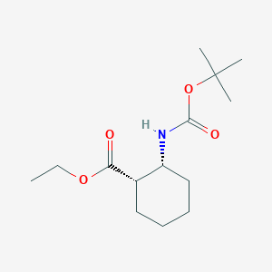 molecular formula C14H25NO4 B12833978 Ethyl (1S,2R)-2-((tert-butoxycarbonyl)amino)cyclohexane-1-carboxylate 