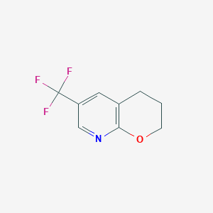 molecular formula C9H8F3NO B12834051 6-(Trifluoromethyl)-3,4-dihydro-2H-pyrano[2,3-b]pyridine 