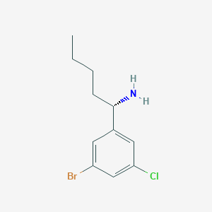 molecular formula C11H15BrClN B12834060 (S)-1-(3-bromo-5-chlorophenyl)pentan-1-amine 