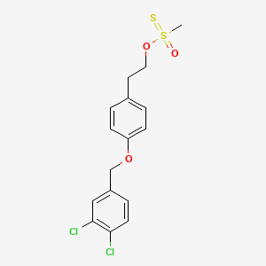 molecular formula C16H16Cl2O3S2 B12834089 2-[4-[(3,4-Dichlorophenyl)methoxy]phenyl]ethoxy-methyl-oxo-sulfanylidene-lambda6-sulfane 