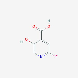 molecular formula C6H4FNO3 B12834096 2-Fluoro-5-hydroxyisonicotinic acid 