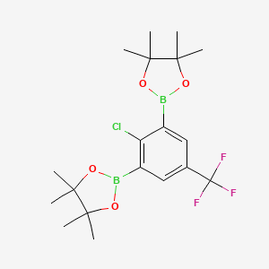 molecular formula C19H26B2ClF3O4 B12834097 2,2'-(2-Chloro-5-(trifluoromethyl)-1,3-phenylene)bis(4,4,5,5-tetramethyl-1,3,2-dioxaborolane) 