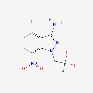 molecular formula C9H6ClF3N4O2 B12834100 4-Chloro-7-nitro-1-(2,2,2-trifluoroethyl)-1H-indazol-3-amine 