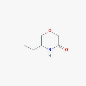 molecular formula C6H11NO2 B1283414 5-乙基吗啉-3-酮 CAS No. 77605-88-0