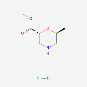 molecular formula C7H14ClNO3 B12834240 Rel-methyl (2R,6S)-6-methylmorpholine-2-carboxylate hydrochloride 