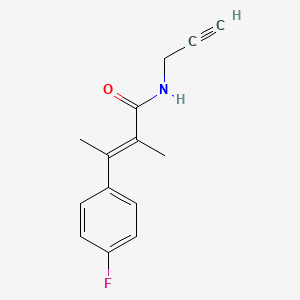 molecular formula C14H14FNO B12834265 (E)-3-(4-fluorophenyl)-2-methyl-N-prop-2-ynylbut-2-enamide CAS No. 60548-38-1