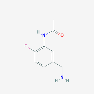 molecular formula C9H11FN2O B12834322 N-[5-(Aminomethyl)-2-Fluorophenyl]-Acetamide 