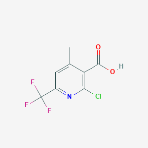 molecular formula C8H5ClF3NO2 B12834340 2-Chloro-4-methyl-6-(trifluoromethyl)nicotinic acid 