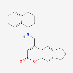 molecular formula C23H23NO2 B12834401 4-(((1,2,3,4-Tetrahydronaphthalen-1-yl)amino)methyl)-7,8-dihydrocyclopenta[g]chromen-2(6H)-one 