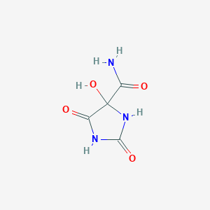 molecular formula C4H5N3O4 B12834451 5-Hydroxyhydantoin-5-carboxamide 