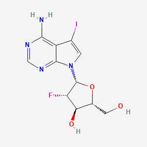 molecular formula C11H12FIN4O3 B12834552 4-Amino-5-iodo-7-(2-deoxy-2-fluoro-beta-D-arabino furanosyl)-7H-pyrrolo[2.3-d]pyrimidine 