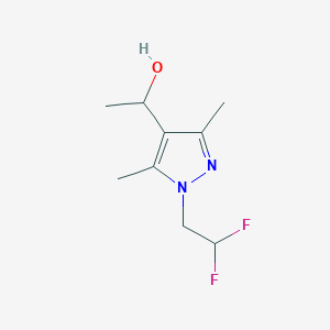 molecular formula C9H14F2N2O B12834588 1-(1-(2,2-Difluoroethyl)-3,5-dimethyl-1H-pyrazol-4-yl)ethanol 