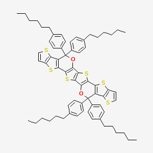 4,4,18,18-tetrakis(4-hexylphenyl)-3,17-dioxa-7,11,14,21,25,28-hexathiaoctacyclo[13.13.0.02,13.05,12.06,10.016,27.019,26.020,24]octacosa-1(15),2(13),5(12),6(10),8,16(27),19(26),20(24),22-nonaene