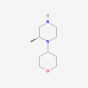 molecular formula C10H20N2O B12834634 (2R)-2-methyl-1-(oxan-4-yl)piperazine 