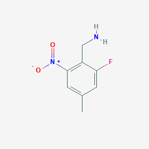 molecular formula C8H9FN2O2 B12834638 (2-Fluoro-4-methyl-6-nitrophenyl)methanamine 