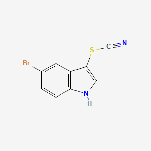 molecular formula C9H5BrN2S B12834660 5-bromo-3-thiocyanato-1H-indole 