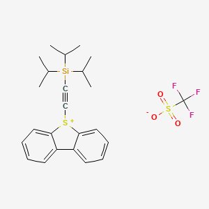 molecular formula C24H29F3O3S2Si B12834763 5-((Triisopropylsilyl)ethynyl)-dibenzo[b,d]thiophenium triflate 