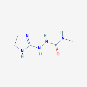 molecular formula C5H11N5O B12834787 2-(4,5-Dihydro-1H-imidazol-2-yl)-N-methylhydrazinecarboxamide 